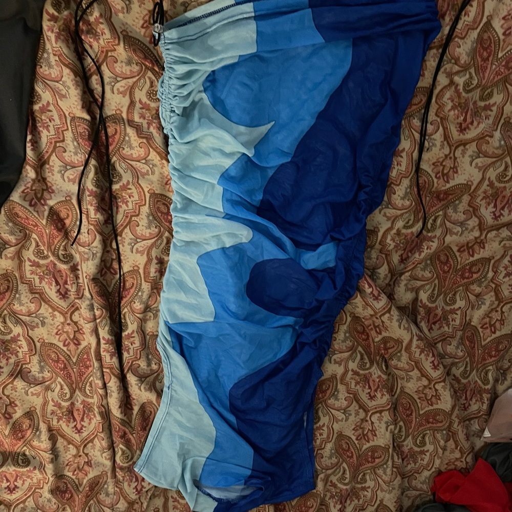 sleeveless mock neck mesh ruched mini dress